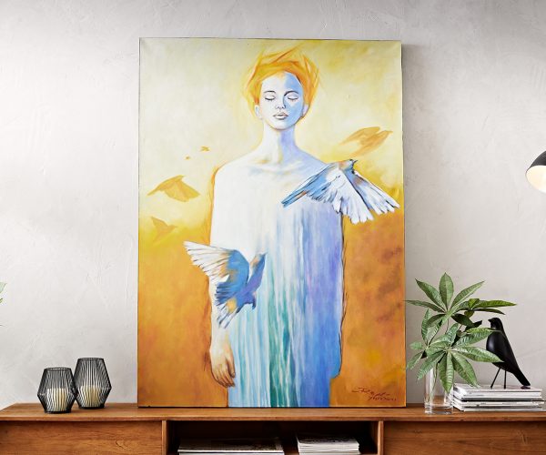 Malba Holubice 120x170 cm Pestrobarevný akryl na plátně - Image 3