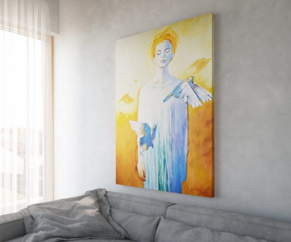 Malba Holubice 120x170 cm Pestrobarevný akryl na plátně - Image 2