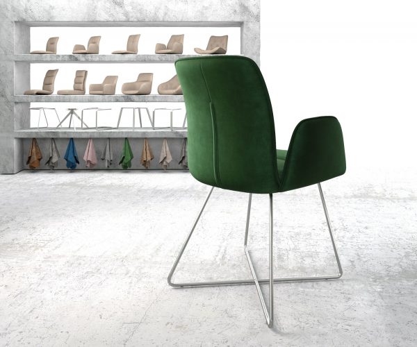 Křeslo Vinja-Flex Velvet Green X-rám nerezová ocel - Image 3