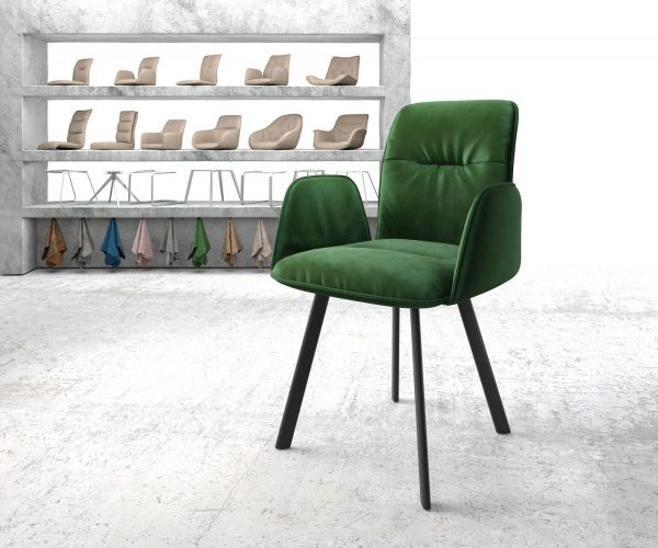 Křeslo Vinja-Flex Velvet Green 4-nohý ovál Black