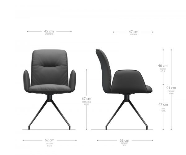 Otočná židle Vinja-Flex s područkami Velvet Green Cross Frame Conical Stainless Steel 180° Swivel - Image 5