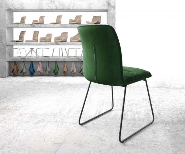 Jídelní židle Vinjo-Flex Velvet Green Skid Frame Black - Image 3