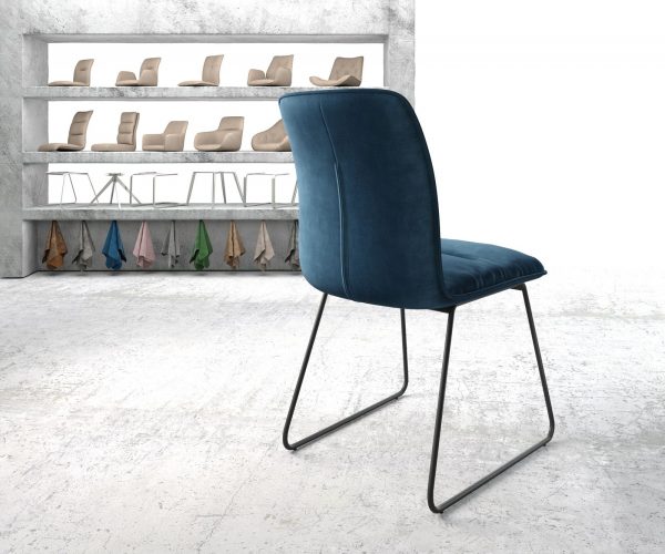 Jídelní židle Vinjo-Flex Velvet Blue Skid Frame Black - Image 3