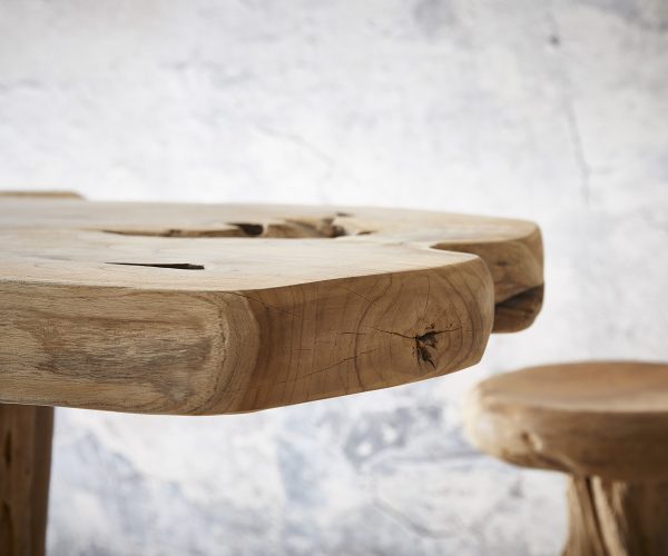 Barový stůl Westley teak přírodní dřevo unikátní - Image 2