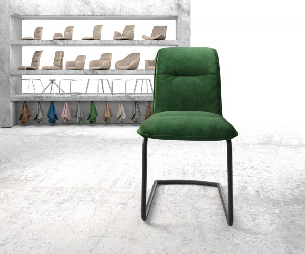Otočná židle Vinjo-Flex Velvet Green Cantilever Round Black - Image 2