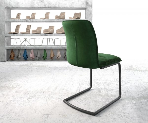 Otočná židle Vinjo-Flex Velvet Green Cantilever Round Black - Image 3