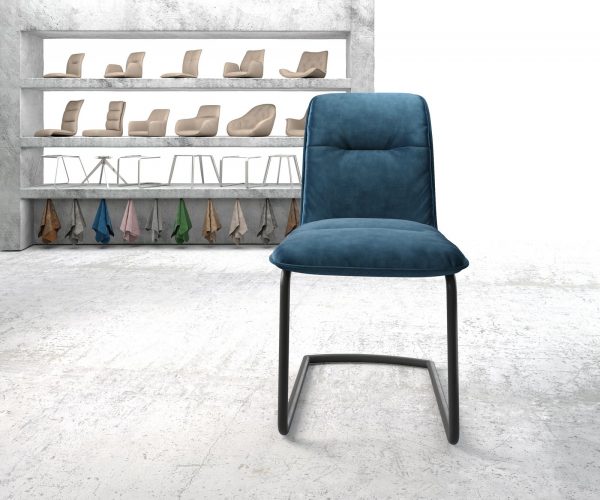 Otočná židle Vinjo-Flex Velvet Blue Cantilever Round Black - Image 2