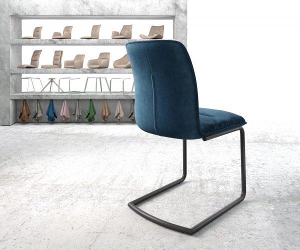 Otočná židle Vinjo-Flex Velvet Blue Cantilever Round Black - Image 3