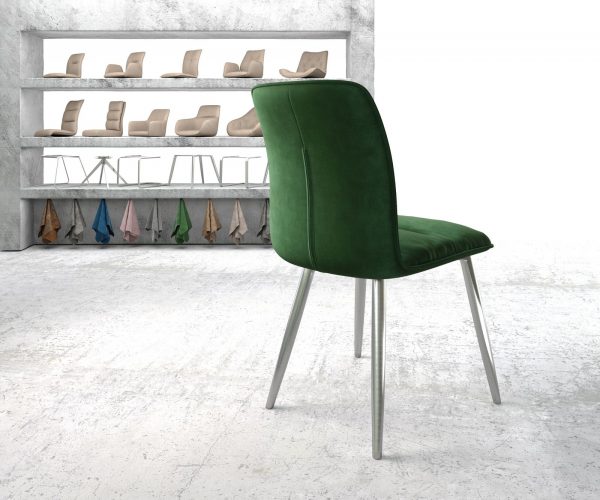 Jídelní židle Vinjo-Flex Velvet Green 4-nohá kónická nerezová ocel - Image 3