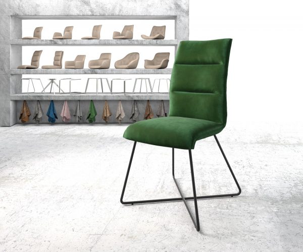 Jídelní židle Xantus-Flex Velvet Green X-frame Black