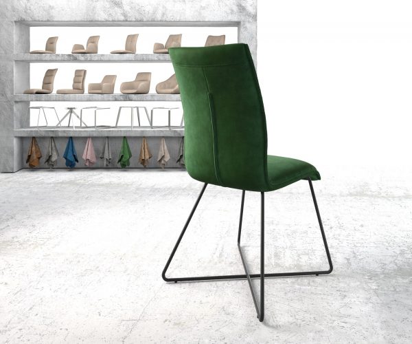 Jídelní židle Xantus-Flex Velvet Green X-frame Black - Image 3