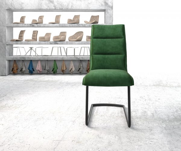 Houpací židle Xantus-Flex Velvet Green Cantilever Round Black - Image 2