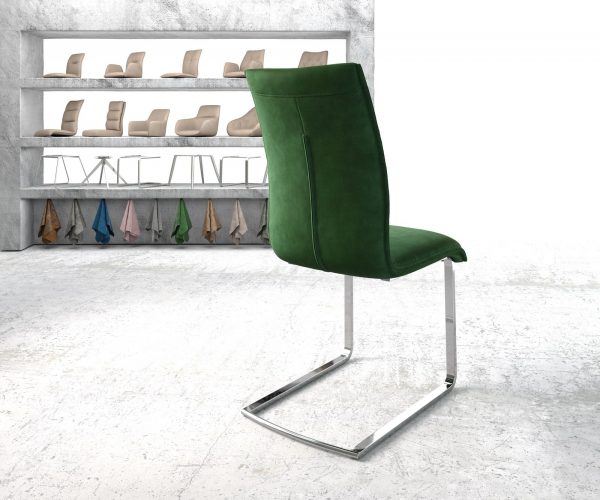 Houpací křeslo Xantus-Flex Velvet Green Cantilever Flat Chrome - Image 3