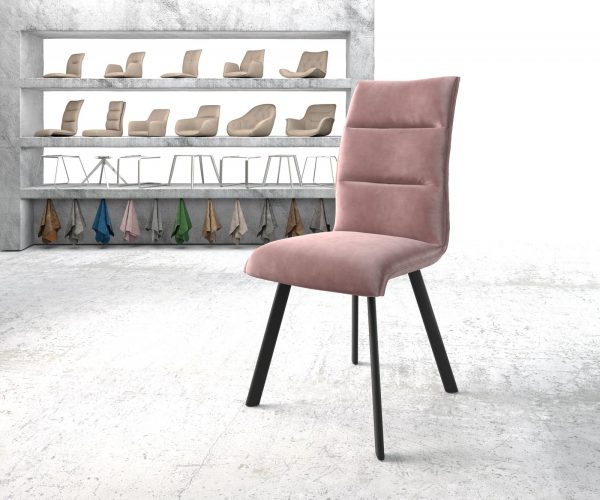 Jídelní židle Xantus-Flex Velvet Rosé 4-nohá oválná černá