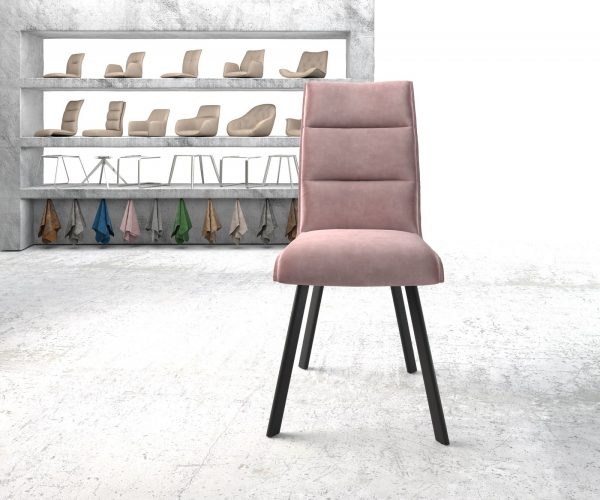Jídelní židle Xantus-Flex Velvet Rosé 4-nohá oválná černá - Image 2