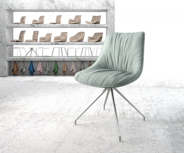 Otočná židle Elda-Flex Stripes Mint Cross Frame Conical Stainless Steel 180° Swivel