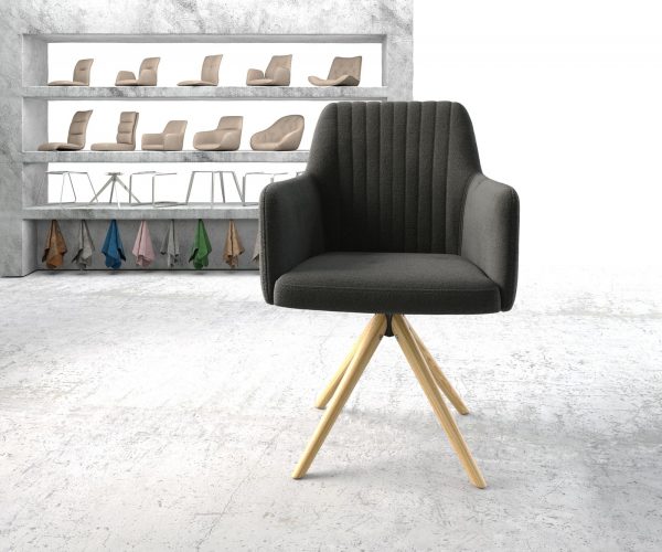 Otočná židle Greg-Flex Anthracite Textured Fabric Dřevěný rám Conical - Image 2