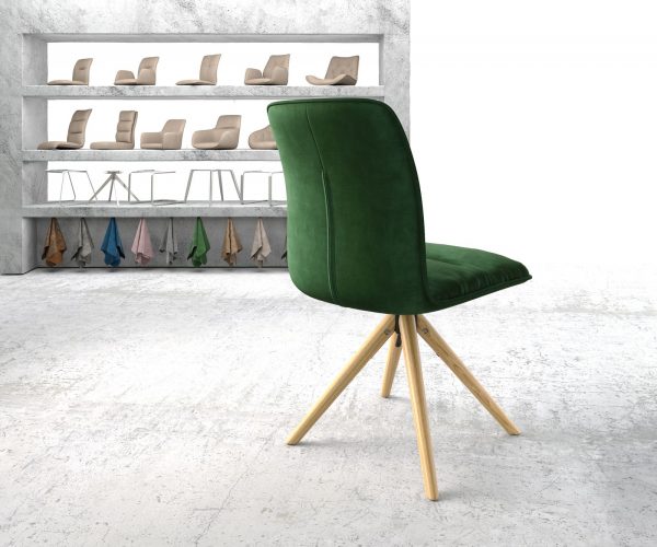 Otočná židle Vinjo-Flex Velvet Green Dřevěný rám kónický 180° otočný - Image 3