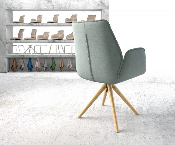 Otočná židle Zoa-Flex s područkami Pruhy Mátový dřevěný rám Kuželovitý 180° otočný rám - Image 3
