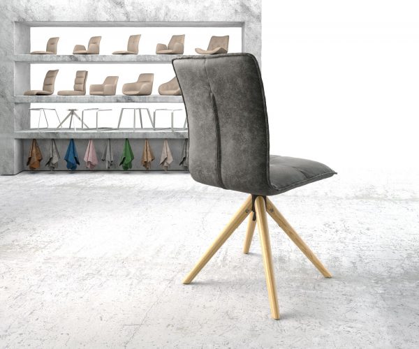 Otočná židle Maddy-Flex Grey Antique Wooden Frame Conical 180° Swivel - Image 3