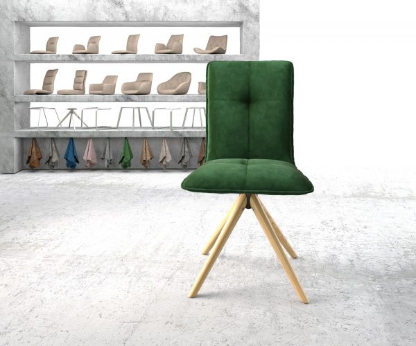 Otočná židle Maddy-Flex Velvet Green Dřevěný rám kónický 180° otočný - Image 2