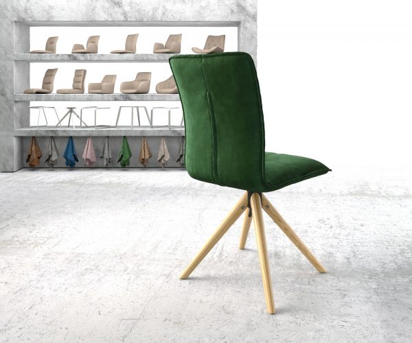 Otočná židle Maddy-Flex Velvet Green Dřevěný rám kónický 180° otočný - Image 3