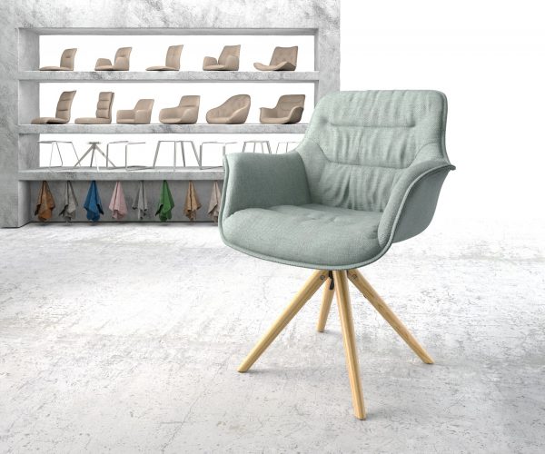 Otočná židle Kaira-Flex Stripes Mint Dřevěný rám kónický 180° otočný