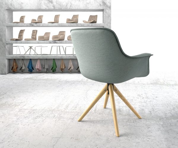Otočná židle Kaira-Flex Stripes Mint Dřevěný rám kónický 180° otočný - Image 3