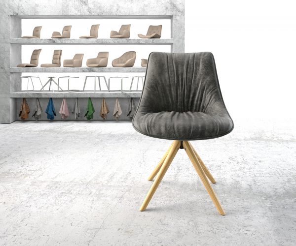 Otočná židle Elda-Flex Grey Antique Wooden Frame Conical 180° Swivel - Image 2