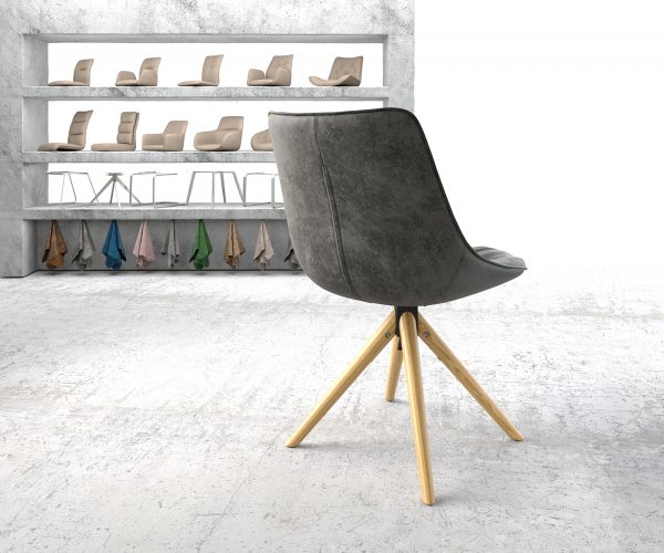 Otočná židle Elda-Flex Grey Antique Wooden Frame Conical 180° Swivel - Image 3
