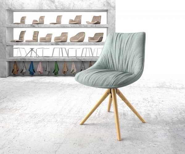 Otočná židle Elda-Flex Stripes Mint Dřevěný rám kónický 180° otočný