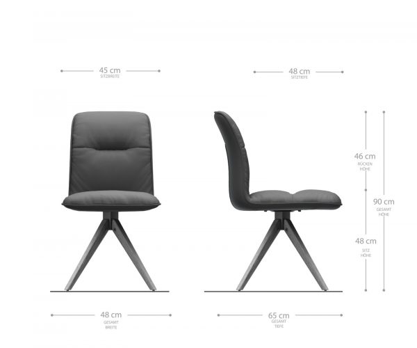 Otočná židle Vinjo-Flex Texturovaná tkanina Antracit Dřevěný rám úhlový 180° otočný - Image 5