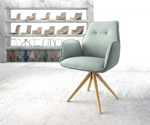 Otočná židle Zoa-Flex s područkami Stripes Mint Dřevěný rám otočný o 180°