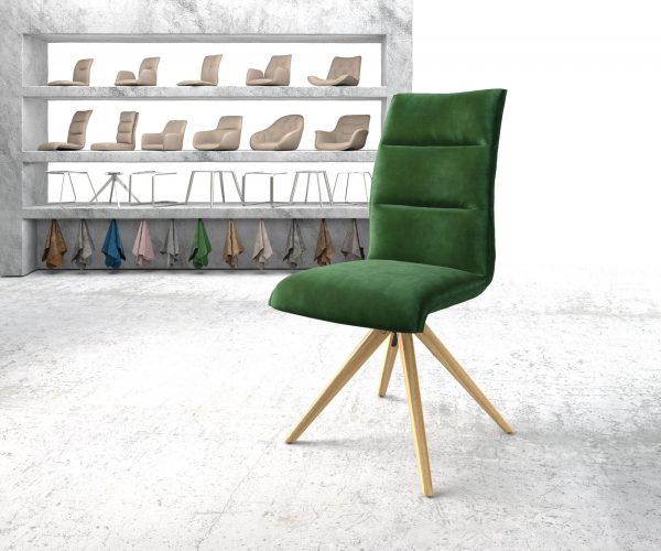 Otočná židle Xantus-Flex Velvet Green Dřevěný rám úhlový 180° otočný