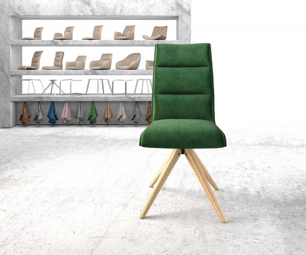 Otočná židle Xantus-Flex Velvet Green Dřevěný rám úhlový 180° otočný - Image 2