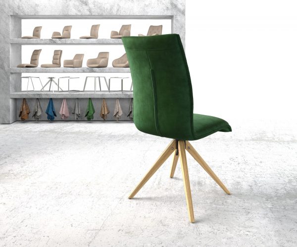 Otočná židle Xantus-Flex Velvet Green Dřevěný rám úhlový 180° otočný - Image 3