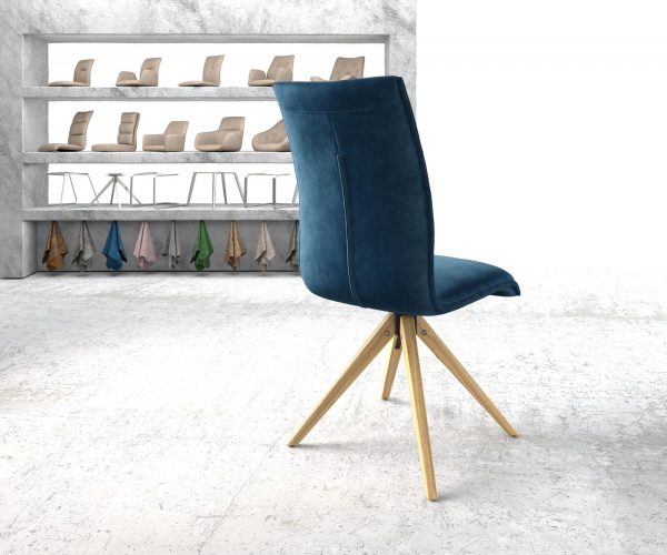 Otočná židle Xantus-Flex Velvet Blue Dřevěný rám úhlový 180° otočný - Image 3