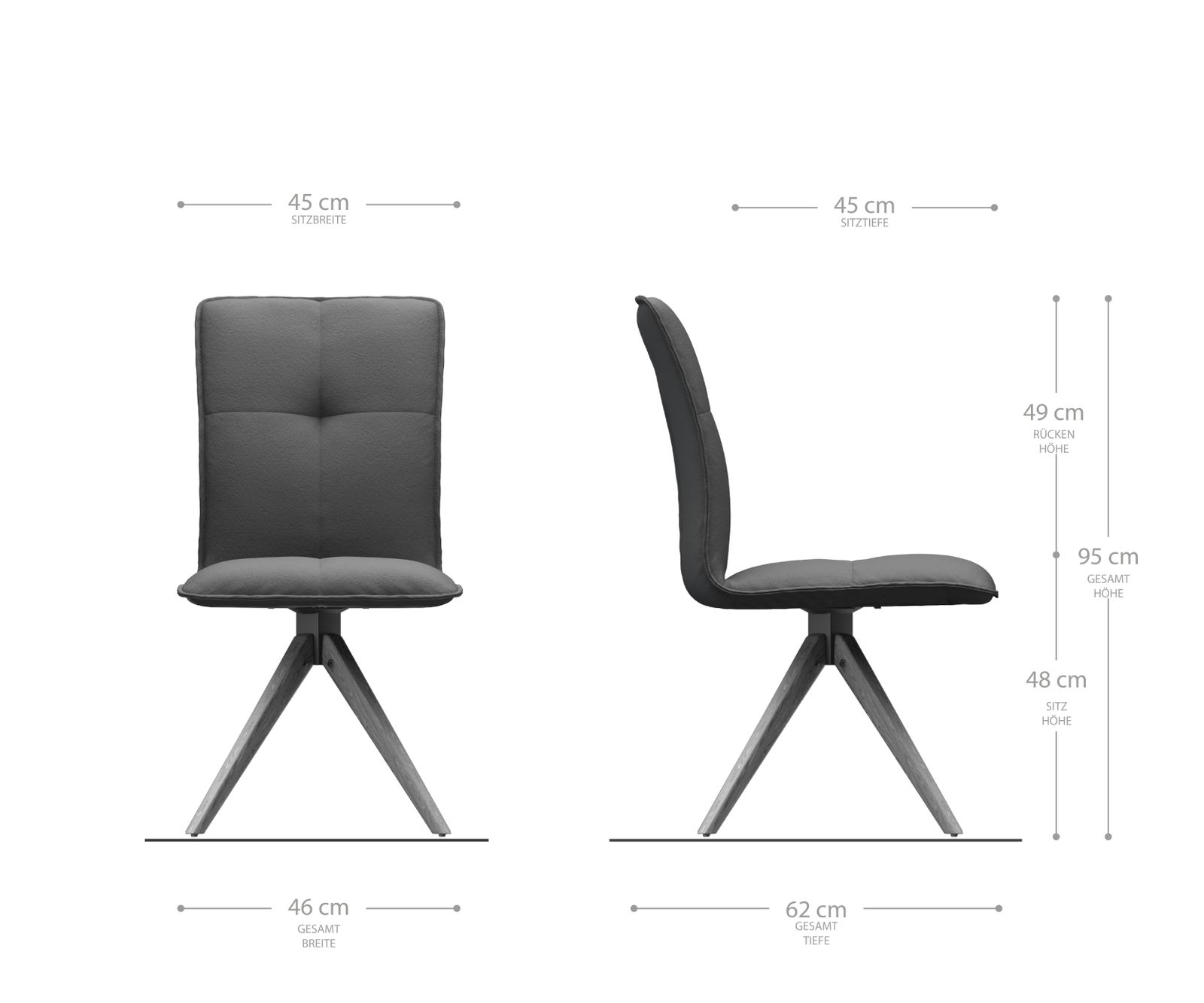 Otočná židle Maddy-Flex Velvet Blue Dřevěný rám úhlový 180° otočný - Obrázek 5