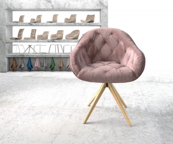 Otočná židle Gaio-Flex Rosé Samet Dřevěný rám hranatý - Image 2
