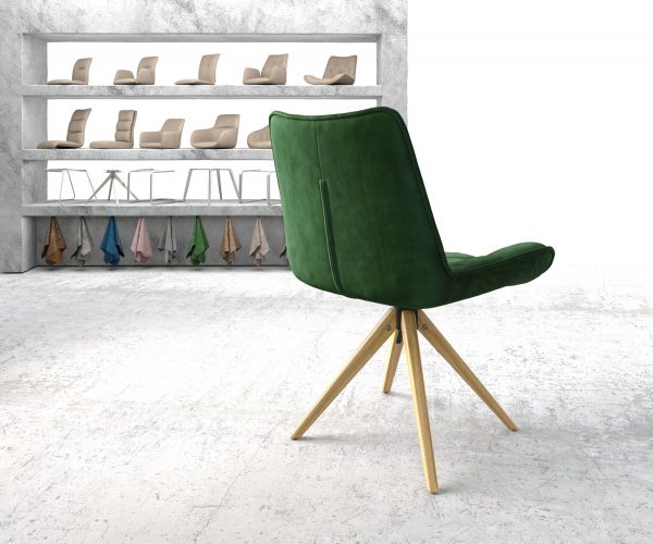 Otočná židle Taimi-Flex Velvet Green Dřevěný rám úhlový 180° otočný - Image 3