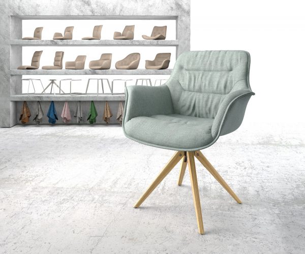 Otočná židle Kaira-Flex Stripes Mint Dřevěný rám úhlový 180° otočný