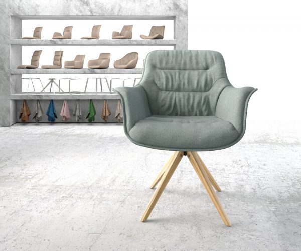 Otočná židle Kaira-Flex Stripes Mint Dřevěný rám úhlový 180° otočný - Image 2