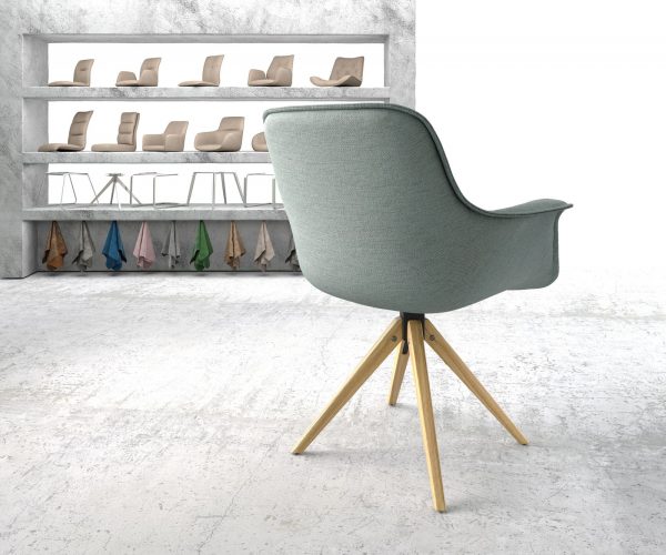 Otočná židle Kaira-Flex Stripes Mint Dřevěný rám úhlový 180° otočný - Image 3
