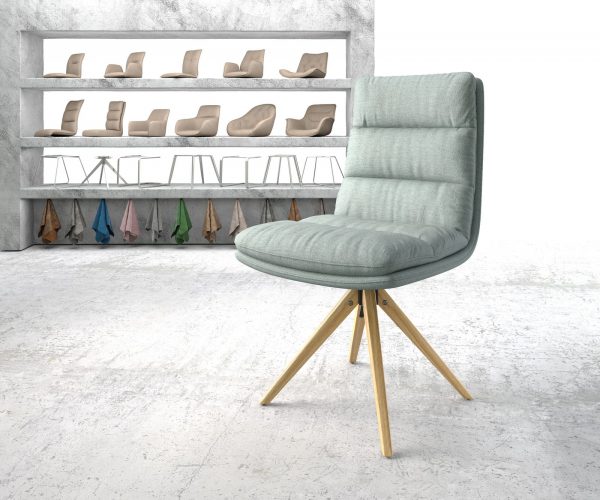 Otočná židle Abelia-Flex Stripes Mint Dřevěný rám úhlový 180° otočný