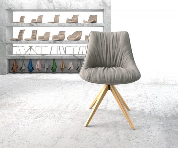 Otočná židle Elda-Flex Stripes Light Grey Dřevěný rám úhlový 180° otočný - Image 2