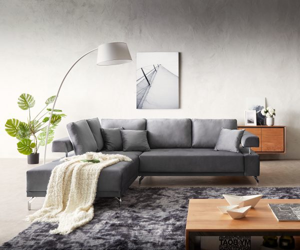 Obývací prostor Bria 270x220 cm Velvet Grey Otoman levý včetně elektrického nastavení hloubky sedáku - Image 4