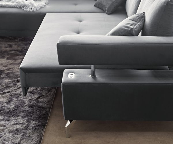 Obývací prostor Bria 270x220 cm Velvet Grey Otoman levý včetně elektrického nastavení hloubky sedáku - Image 5