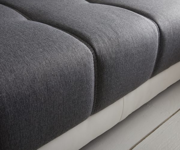 Josea 300x220 cm Sedací souprava imitace kůže Bílá/Šedá Recamiere Pravá - Image 3
