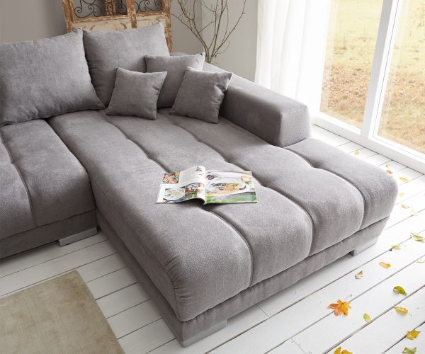 Sedací souprava krajina Josea 300x220 cm mikrovlákno kámen Šedá recamier vpravo - Image 5
