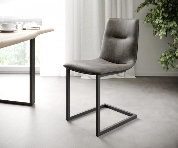 Sada 4 jídelních židlí Pia-Adesso Anthracite Vintage Cantilever